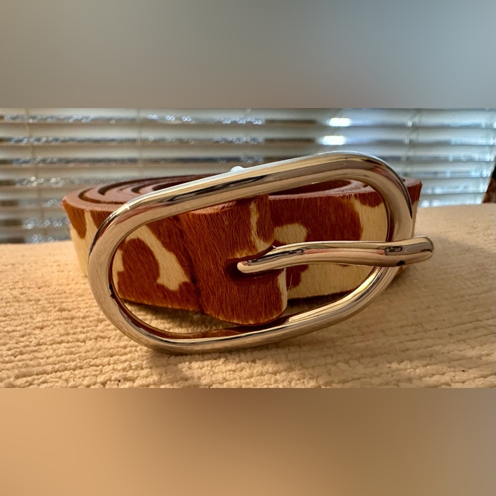 Most Wanted Women’s Cow Print Calf Hair Leather Belt. Size XL. NWOT - Picture 5 of 12